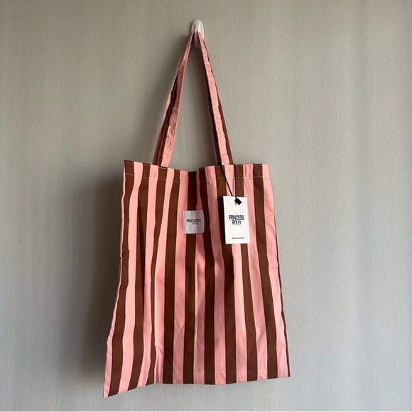 NWT Princess Polly Lelande Striped Tote Bag Pink / Brown - Picture 5 of 9